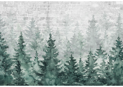 Флис Фототапет   Гори, рисунка върху тухли